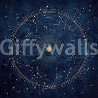 Cobalt Astro Wheel Wall Mural