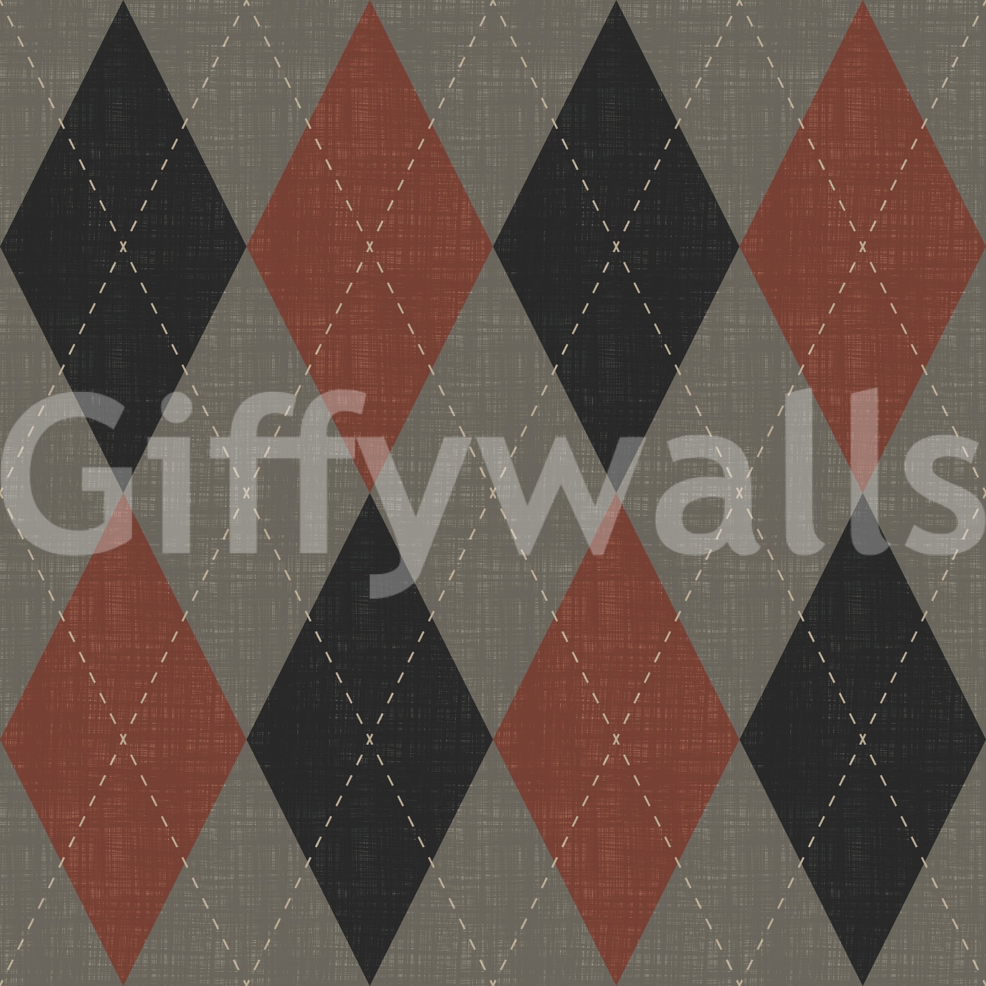 Winter Heritage - Argyle Harlequin Geometric Timeless - Deep Bold Shade Wallpaper⁠