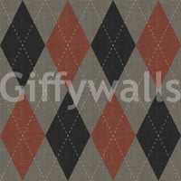 Winter Heritage - Argyle Harlequin Geometric Timeless - Deep Bold Shade Wallpaper⁠