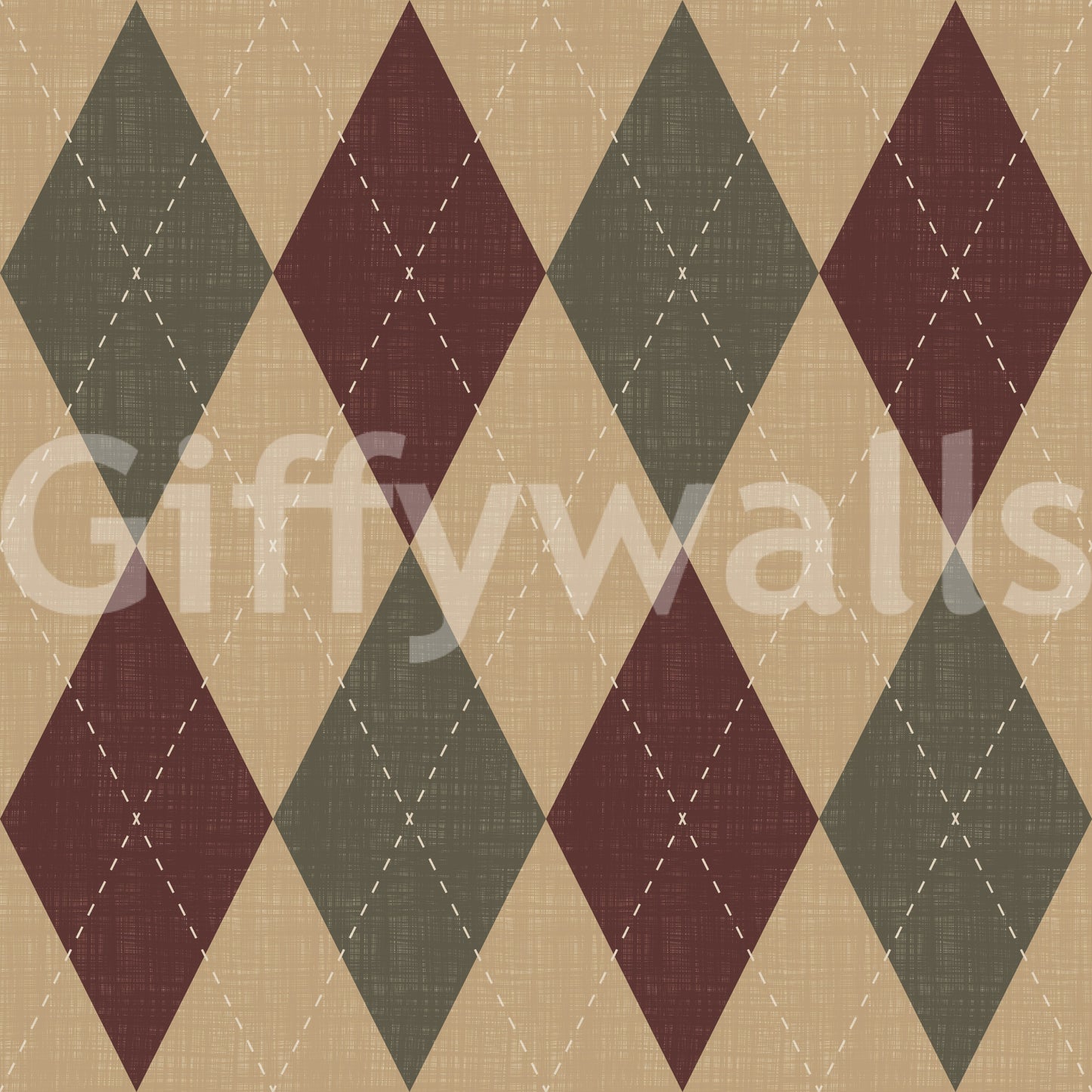 Winter Heritage - Argyle Harlequin Geometric Timeless - Rich Warm Tones Wallpaper⁠