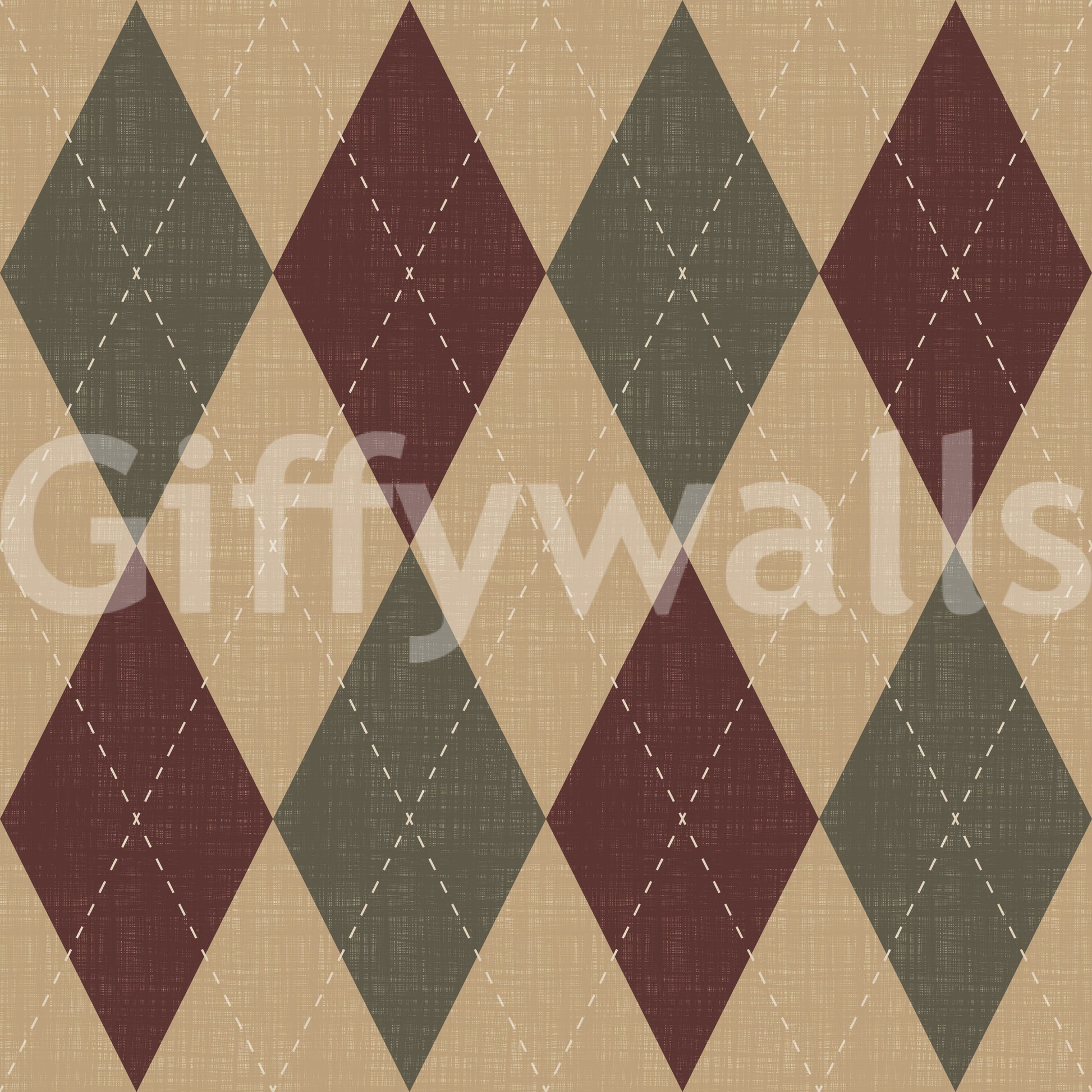 Winter Heritage - Argyle Harlequin Geometric Timeless - Rich Warm Tones Wallpaper⁠