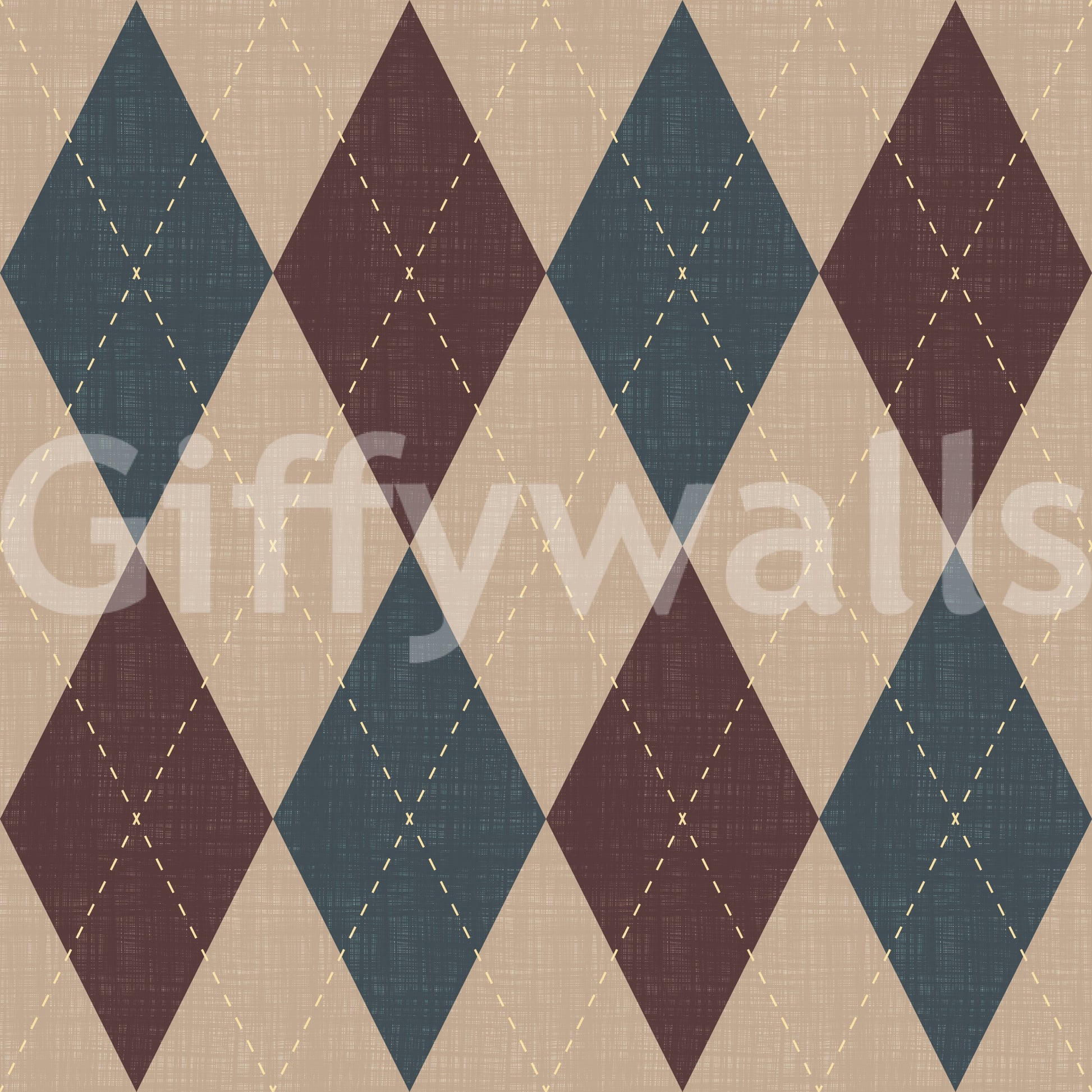 Winter Heritage - Argyle Harlequin Geometric Timeless - Crisp Cool Tone Wallpaper⁠