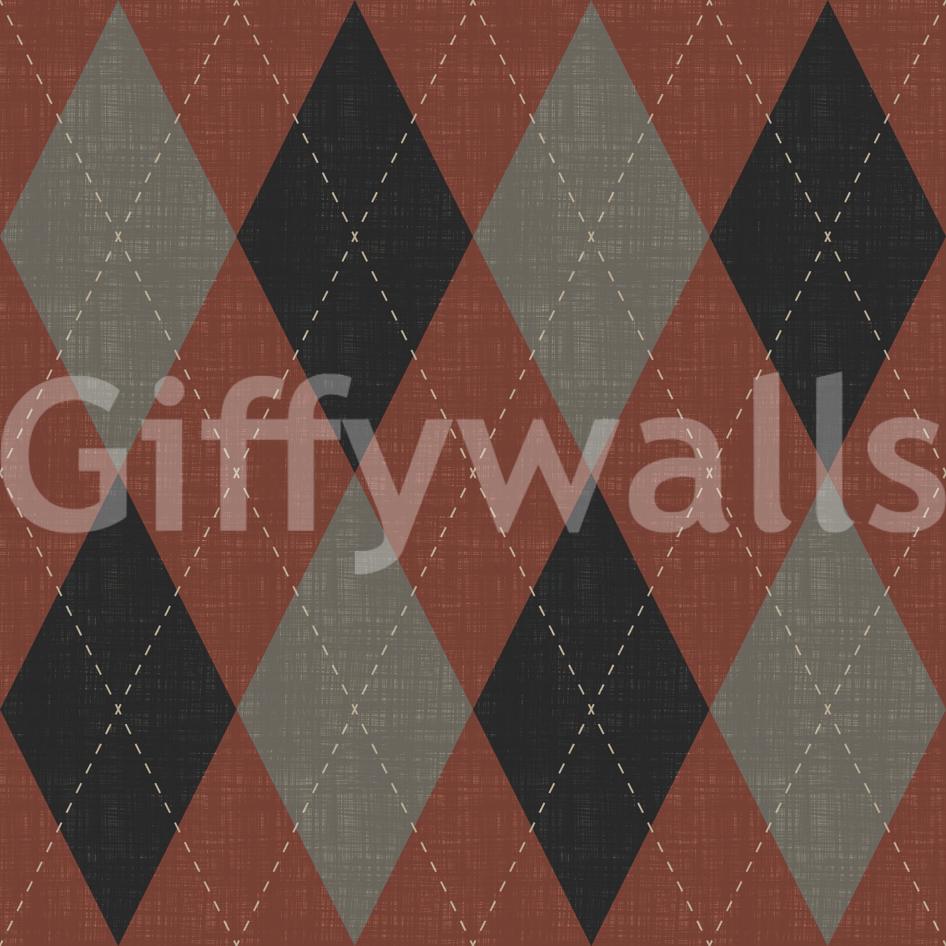 Winter Heritage - Argyle Harlequin Classic Diamond - Deep Bold Shade Wallpaper⁠