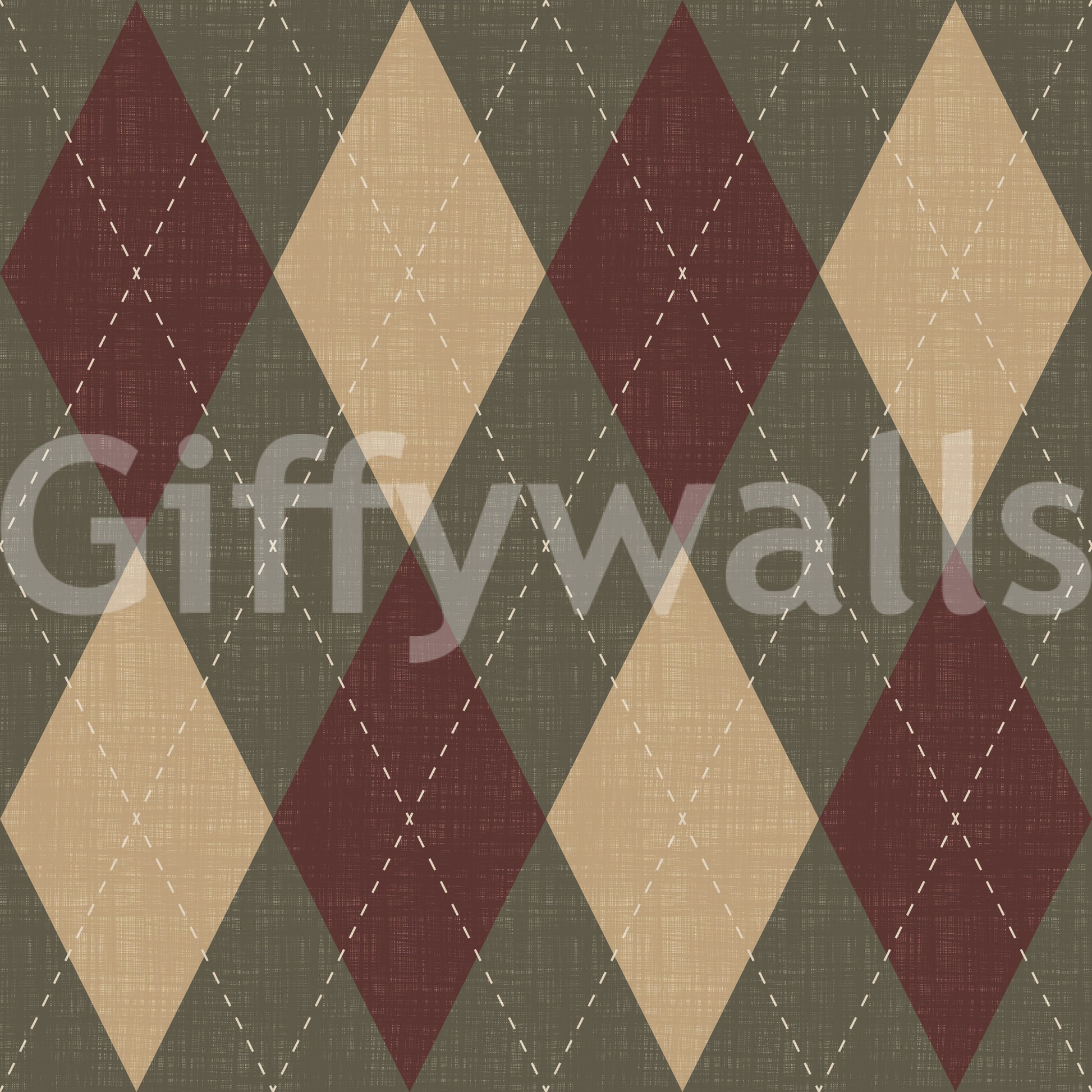 Winter Heritage - Argyle Harlequin Classic Diamond - Rich Warm Tones Wallpaper⁠