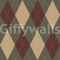 Winter Heritage - Argyle Harlequin Classic Diamond - Rich Warm Tones Wallpaper⁠