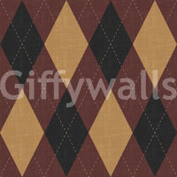 Winter Heritage - Argyle Harlequin Classic Diamond - Dark Moody Mix Wallpaper⁠
