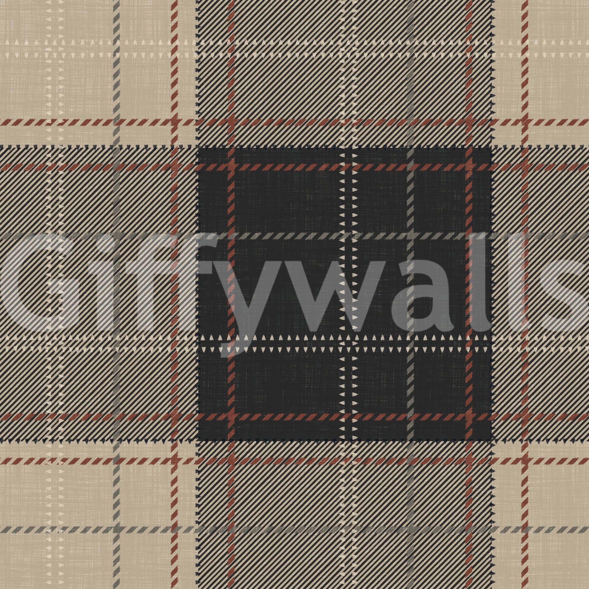 Winter Heritage - Tartan Checkerboard Plaid Block - Bold High Contrast Wallpaper⁠