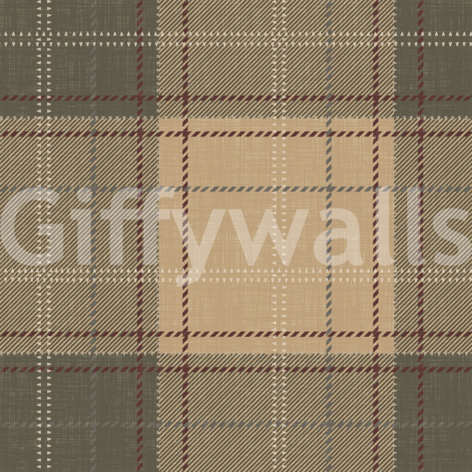 Winter Heritage - Tartan Checkerboard Plaid Block - Warm Earth Shade Wallpaper⁠