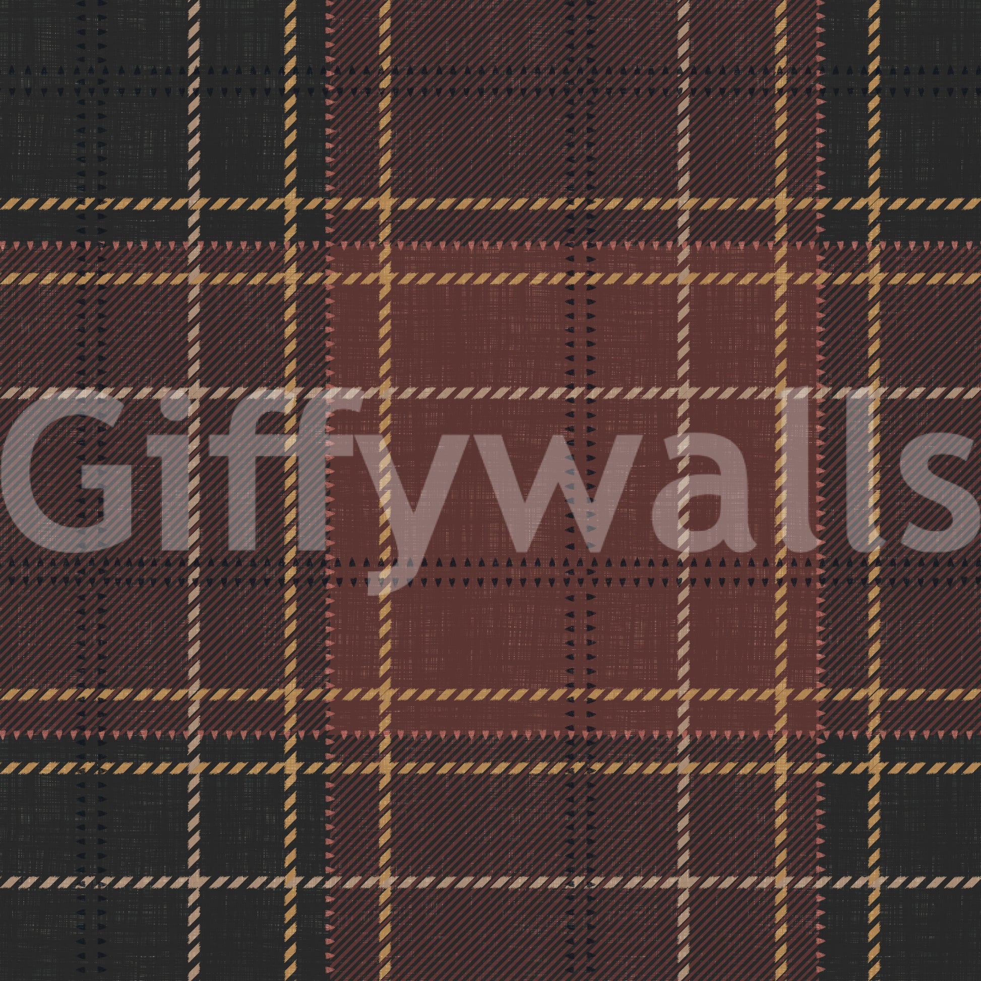 Winter Heritage - Tartan Checkerboard Plaid Block - Dark Moody Tone Wallpaper⁠