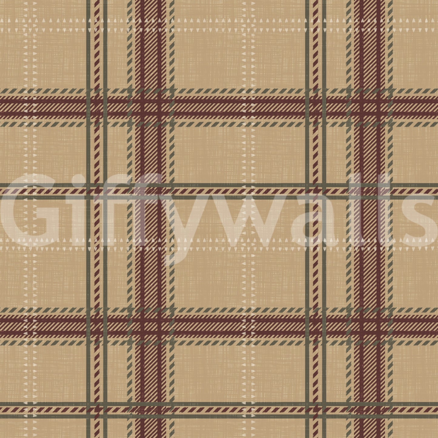 Winter Heritage - Windowpane Tartan Plaid Check - Warm Earth Shade Wallpaper⁠