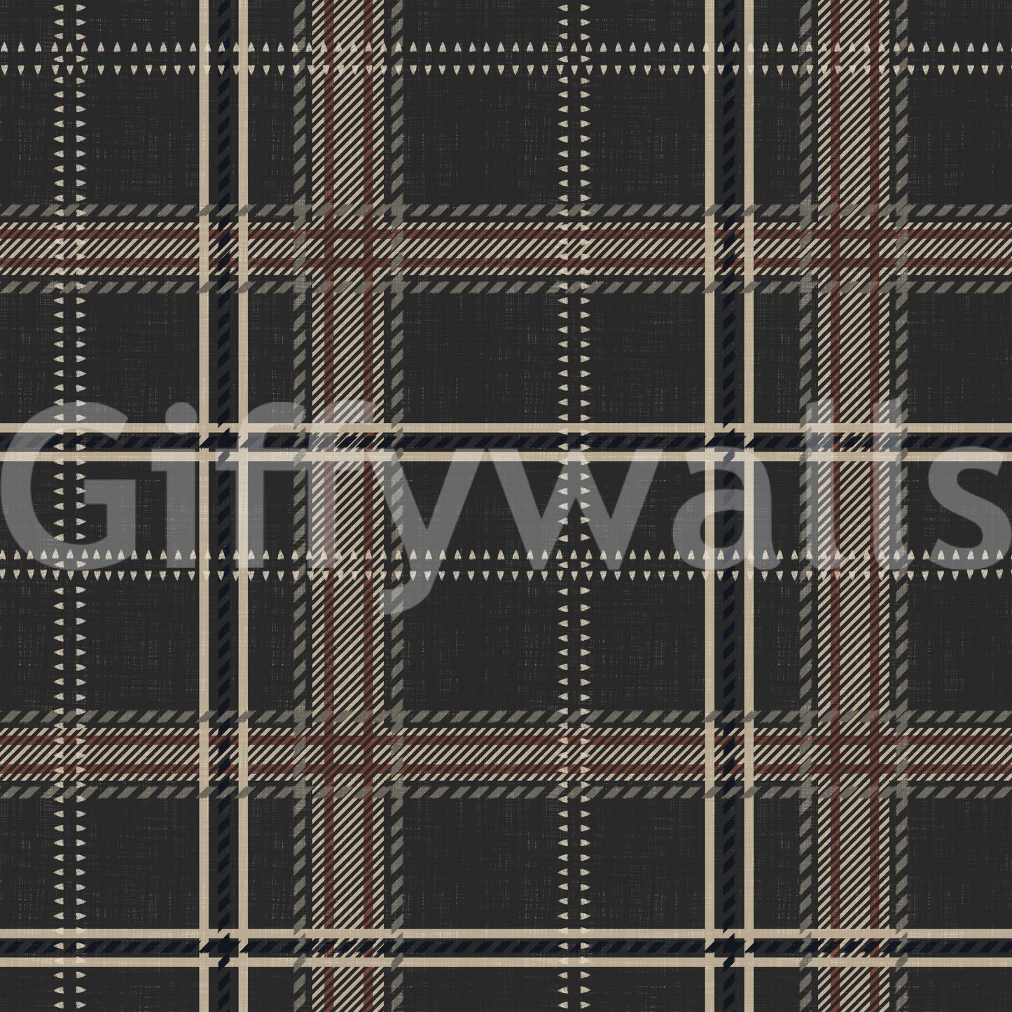 Winter Heritage - Windowpane Tartan Plaid Check - Bold High Contrast Wallpaper⁠