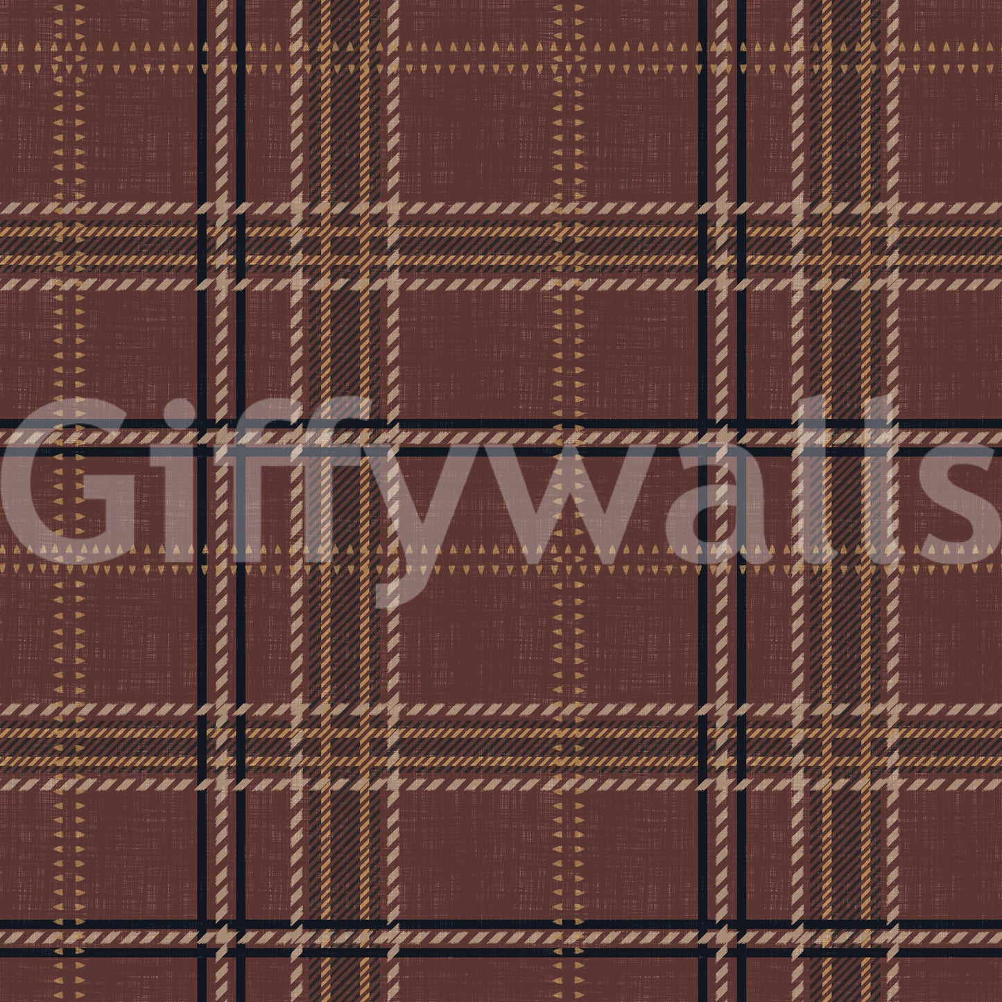 Winter Heritage - Windowpane Tartan Plaid Check - Dark Moody Tone Wallpaper⁠
