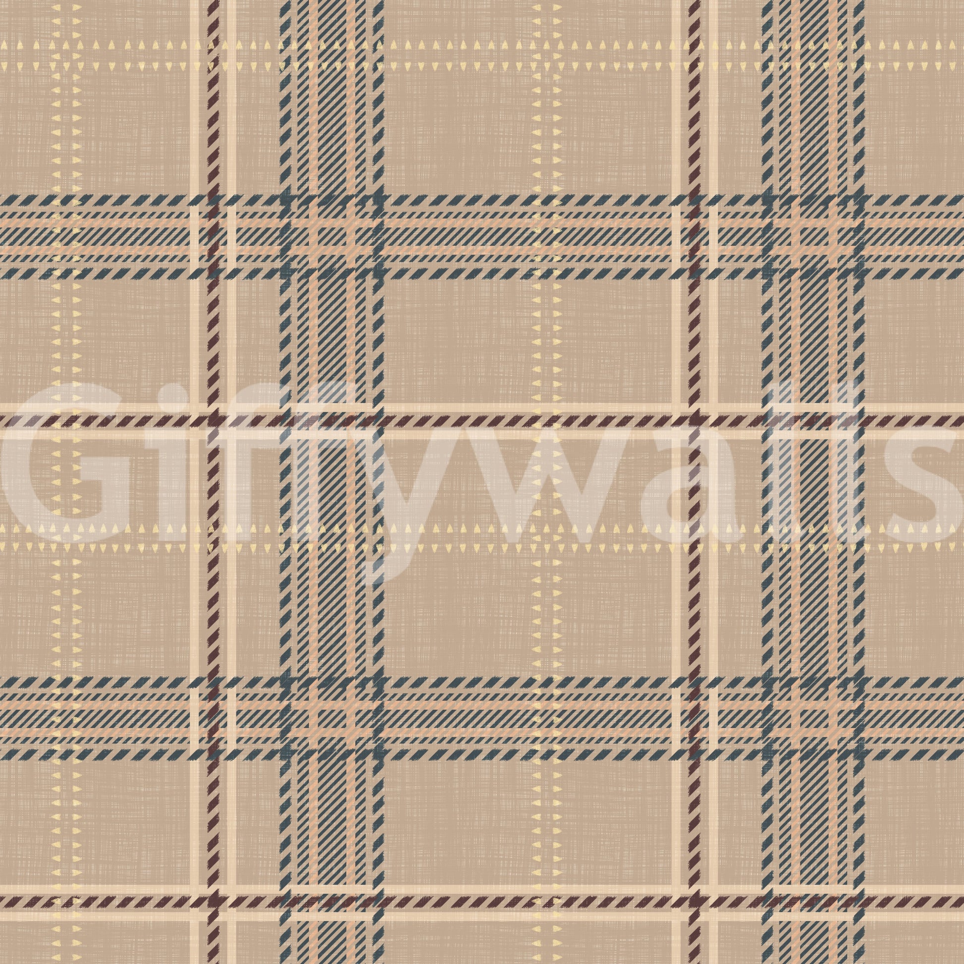 Winter Heritage - Windowpane Tartan Plaid Check - Crisp Indigo Tint Wallpaper⁠
