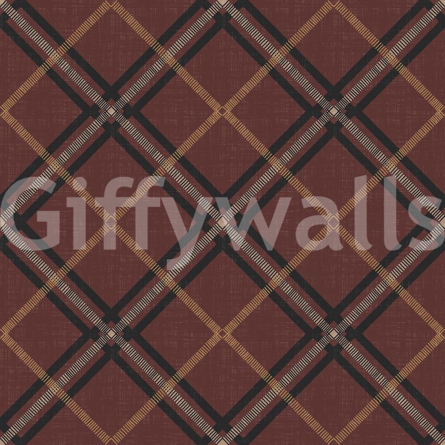 Winter Heritage - Tartan Trellis Plaid Grid - Dark Moody Mix Wallpaper⁠