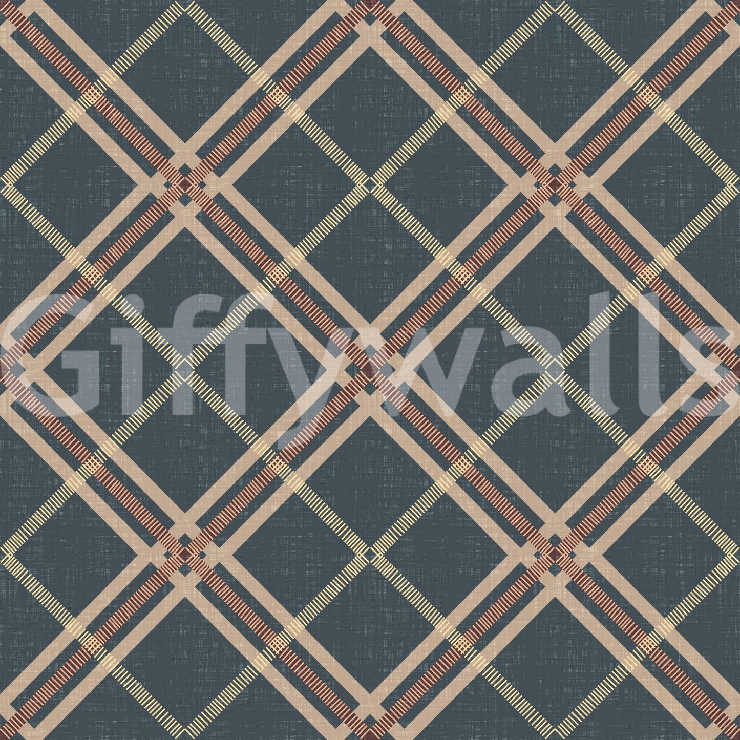 Winter Heritage - Tartan Trellis Plaid Grid - Crisp Cool Tone Wallpaper⁠