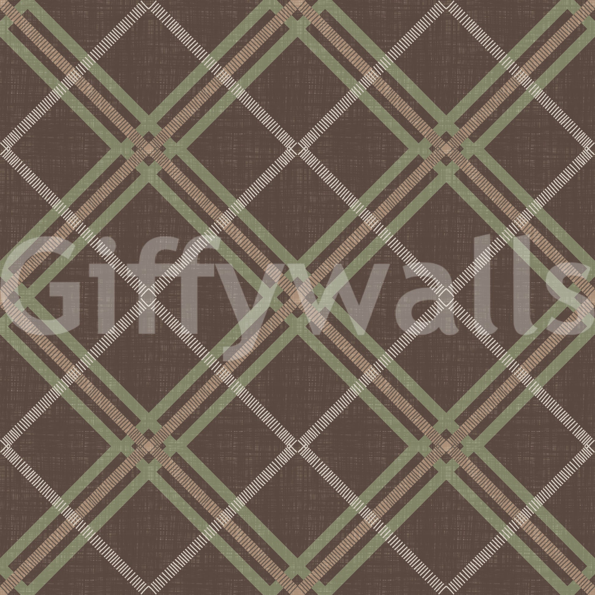 Winter Heritage - Tartan Trellis Plaid Grid - Soft Muted Hue Wallpaper⁠