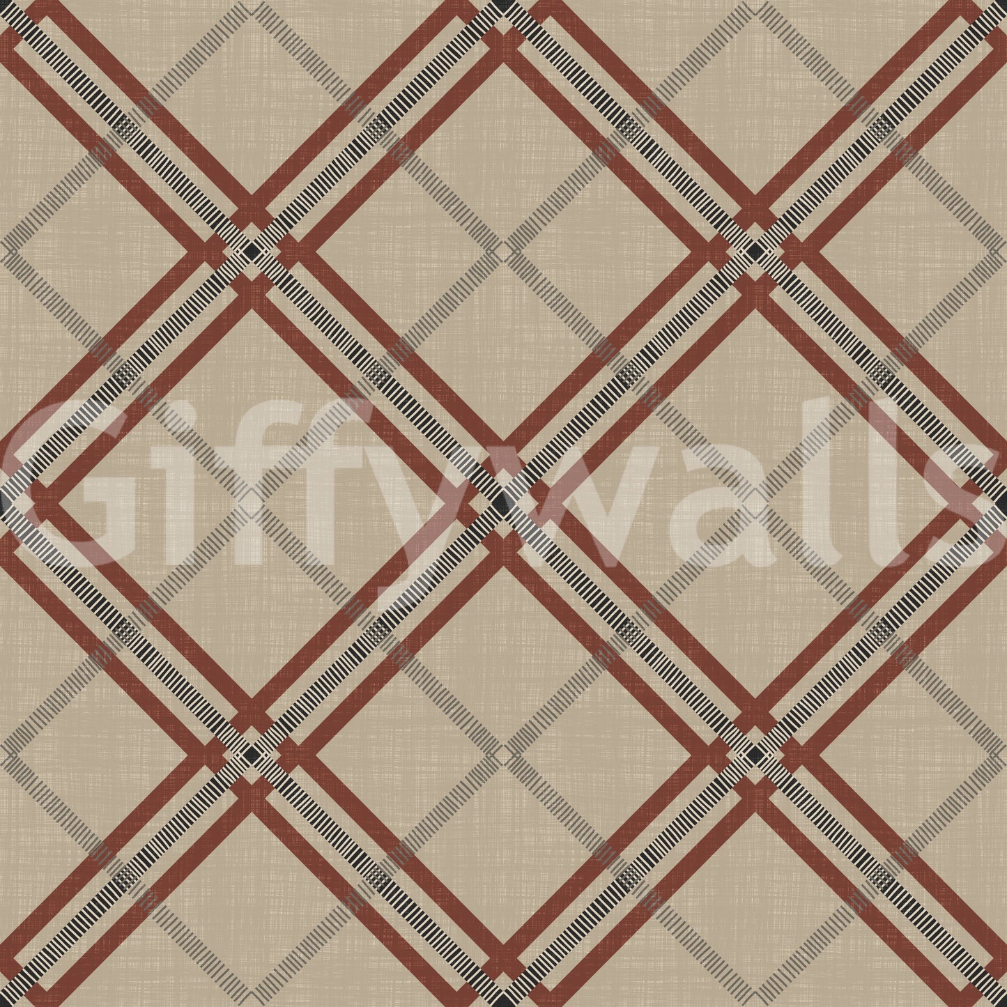 Winter Heritage - Tartan Trellis Plaid Grid - Deep Bold Shade Wallpaper⁠