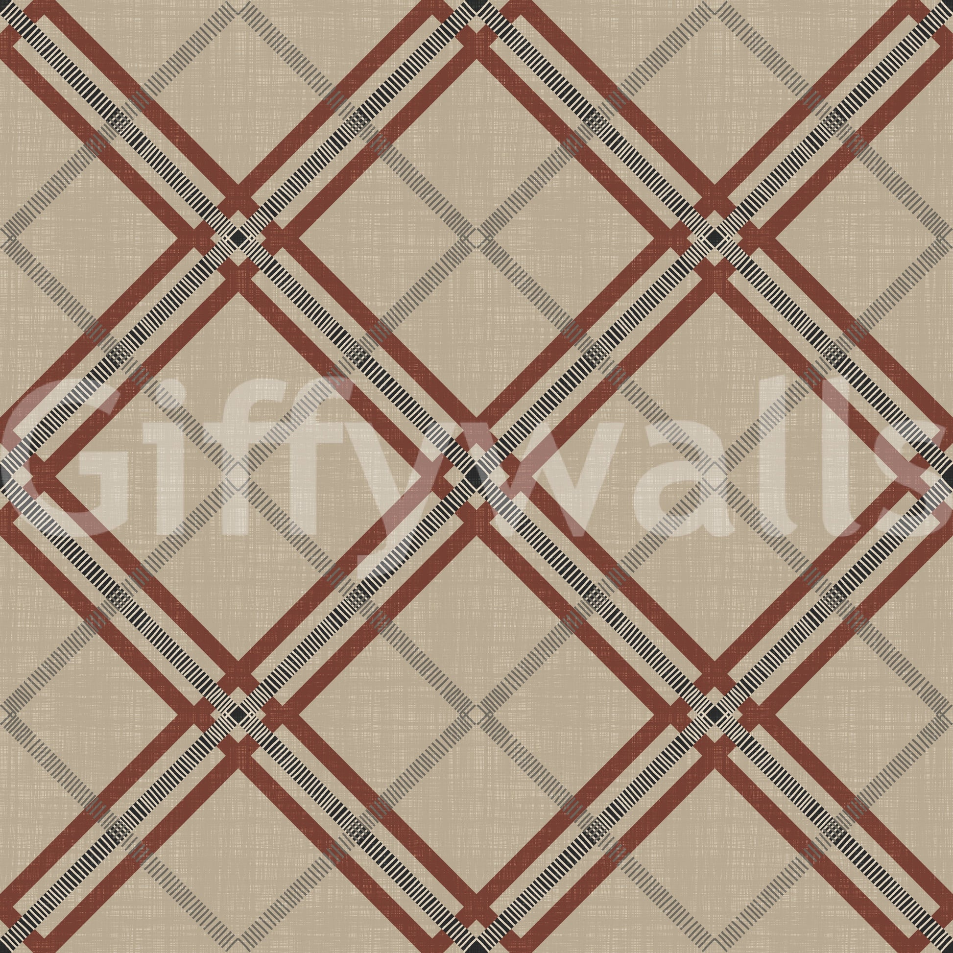 Winter Heritage - Tartan Trellis Plaid Grid - Deep Bold Shade Wallpaper⁠