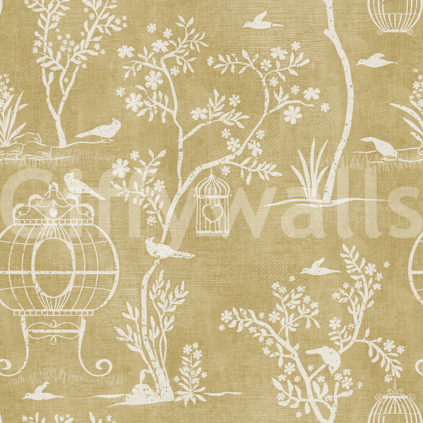 Chinoiserie Garden Birdcage  Wallpaper⁠