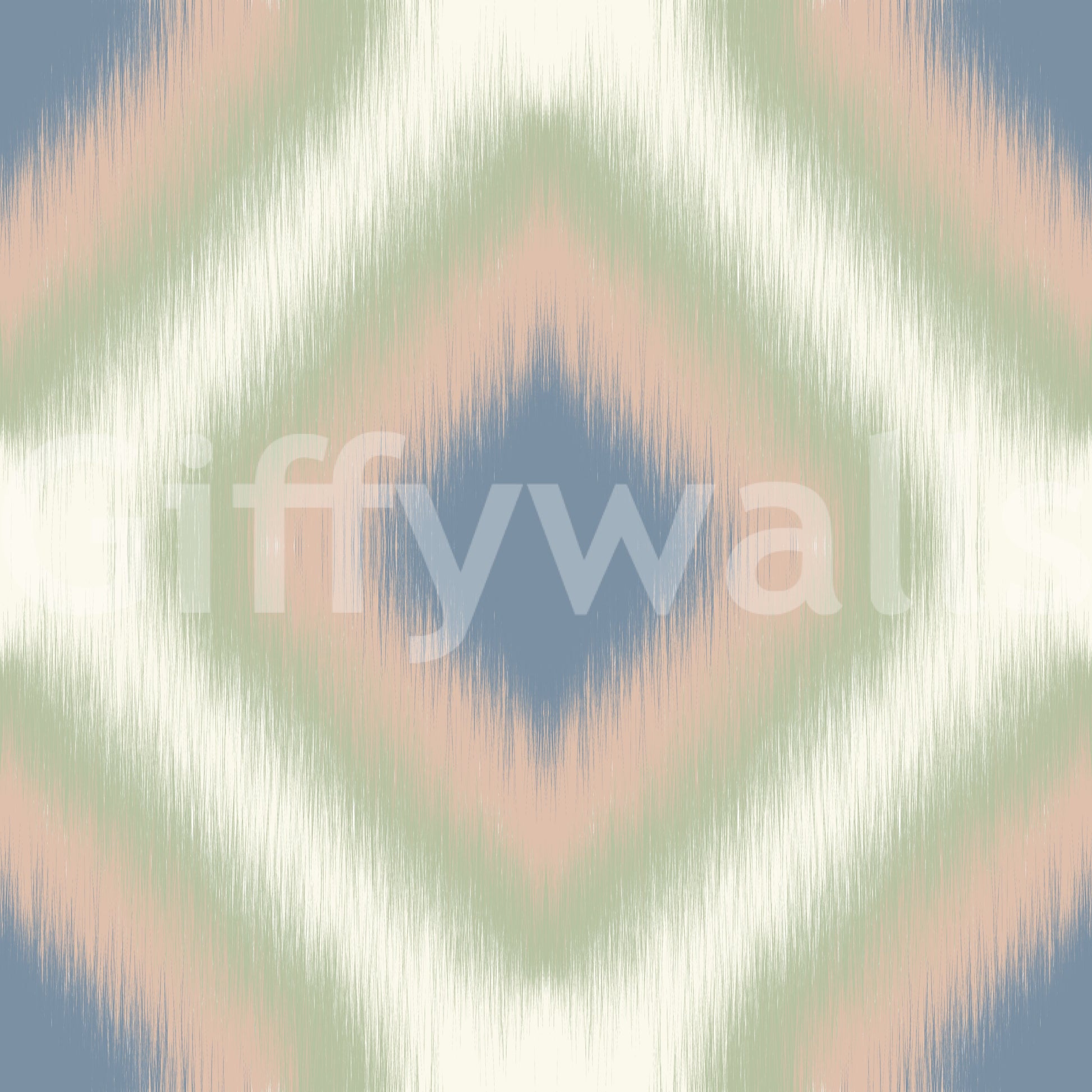 Heritage Ikat - Denim Blue and Blush Pink Grandmillennial Diamonds Wallpaper⁠