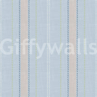 Heritager Ticking Stripes - Vintage French Blue & Blush Pink Linen Texture Wallpaper⁠