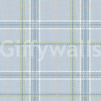 Blue windowpane tartan check wallpaper pattern swatch GD12760