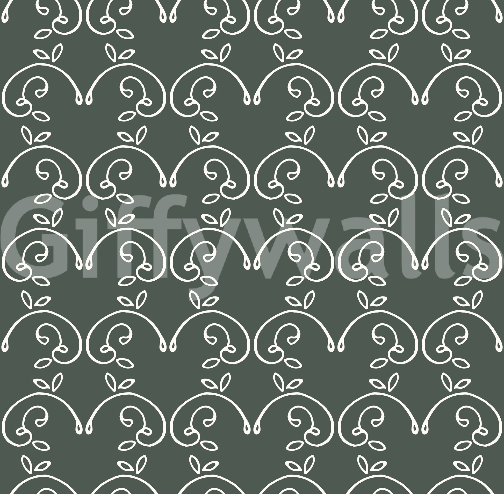 Sage Green Organic Arch Pattern Wallpaper⁠