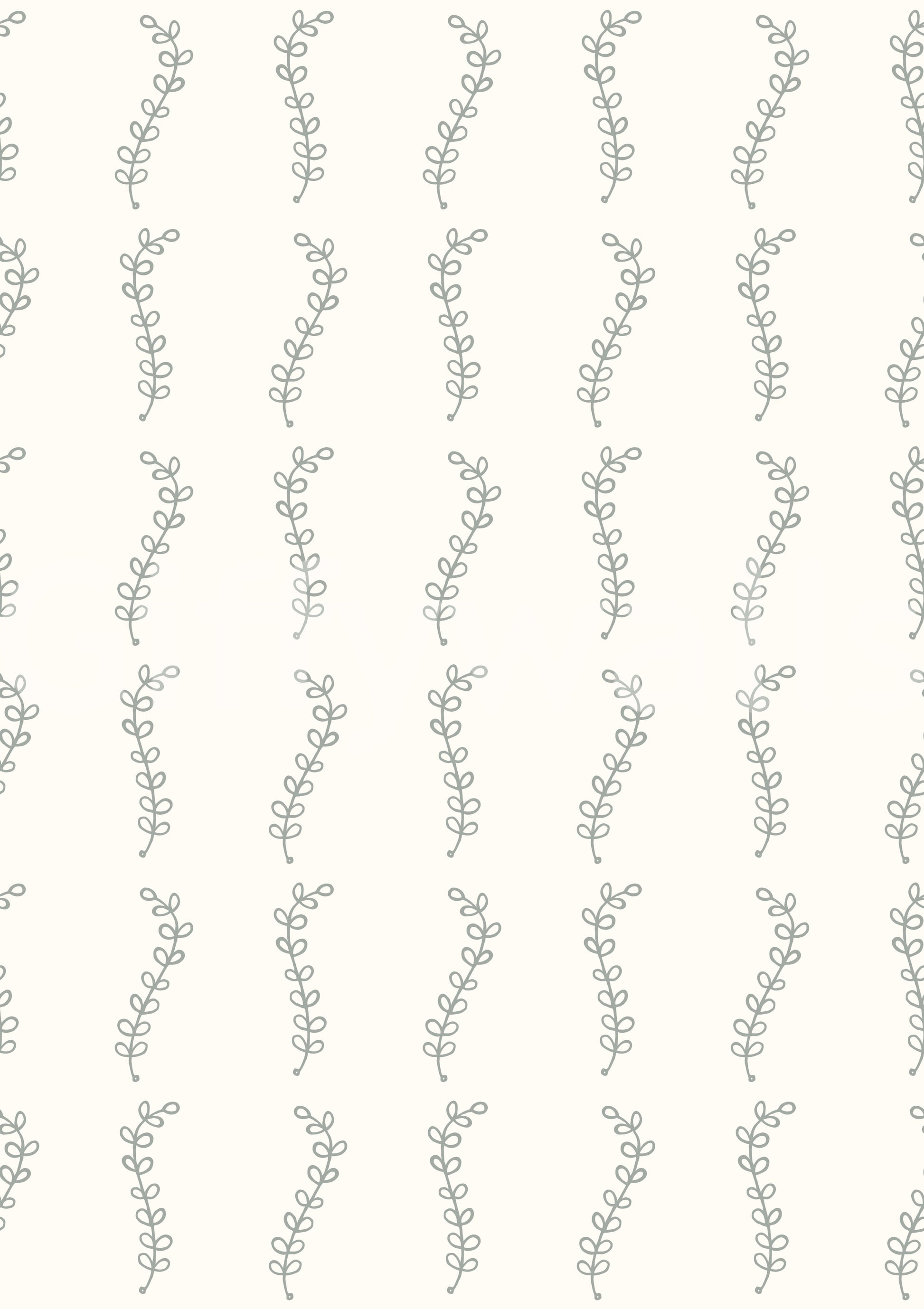 Minimalist Sage Leaf Sprigs Wallpaper⁠