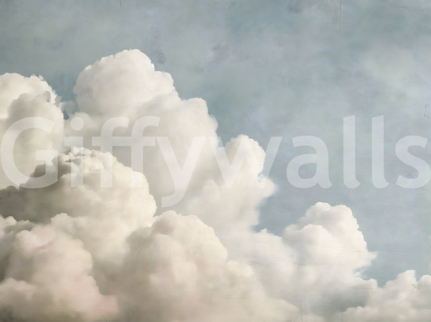 Dreamy Painted Clouds Wall Mural