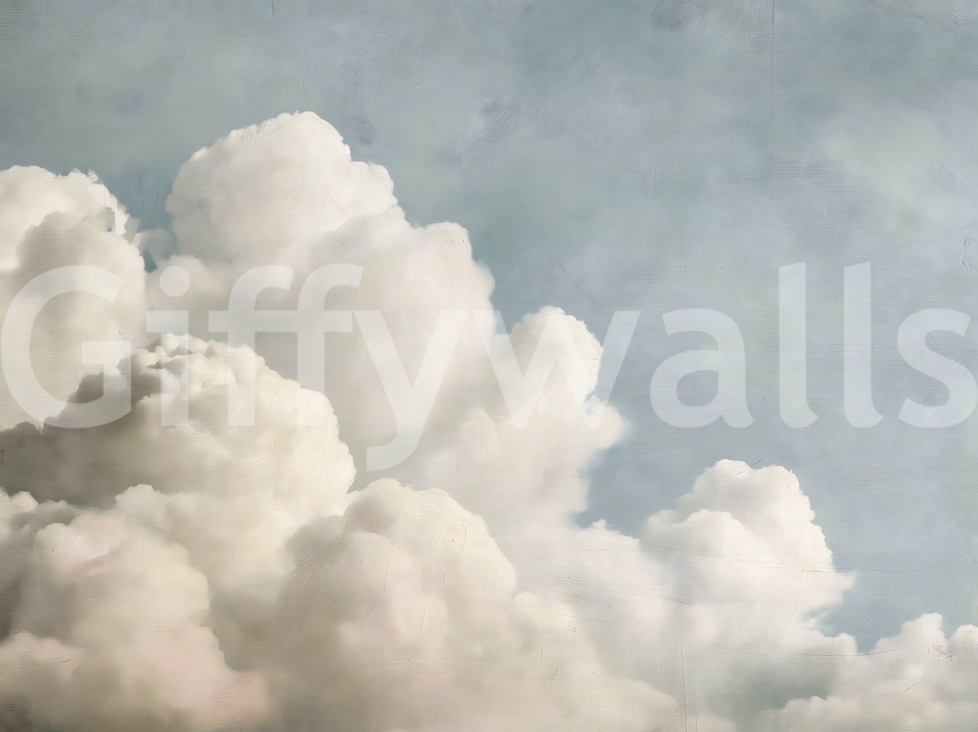 Dreamy Painted Clouds Wall Mural