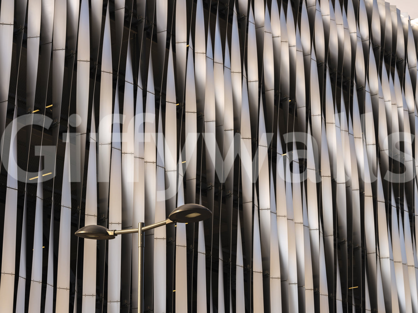 Abstract Geometric Steel Curves Wall Mural
