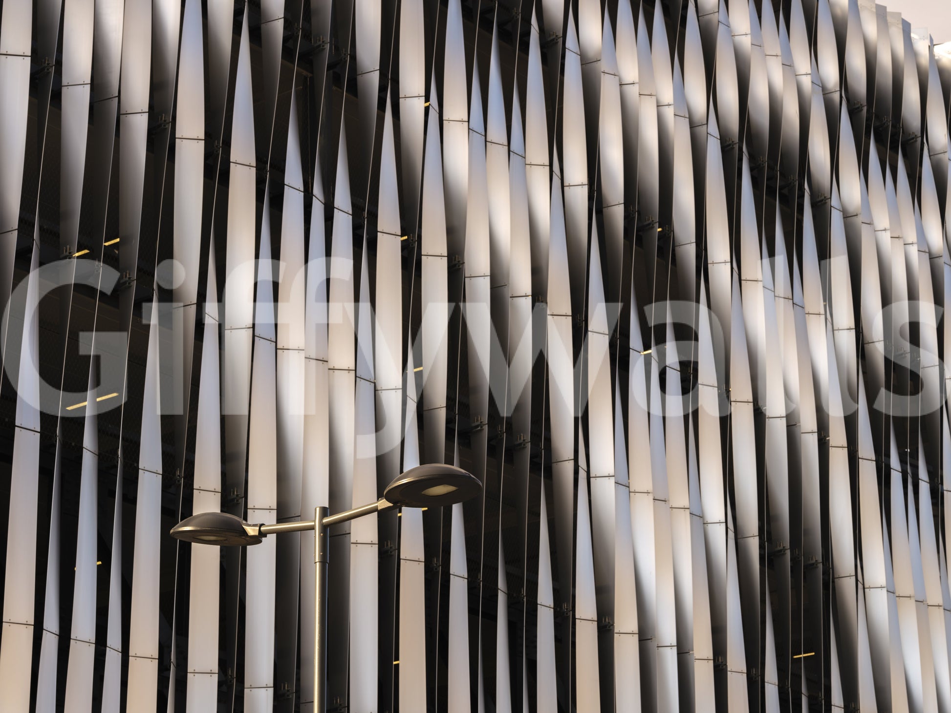 Abstract Geometric Steel Curves Wall Mural