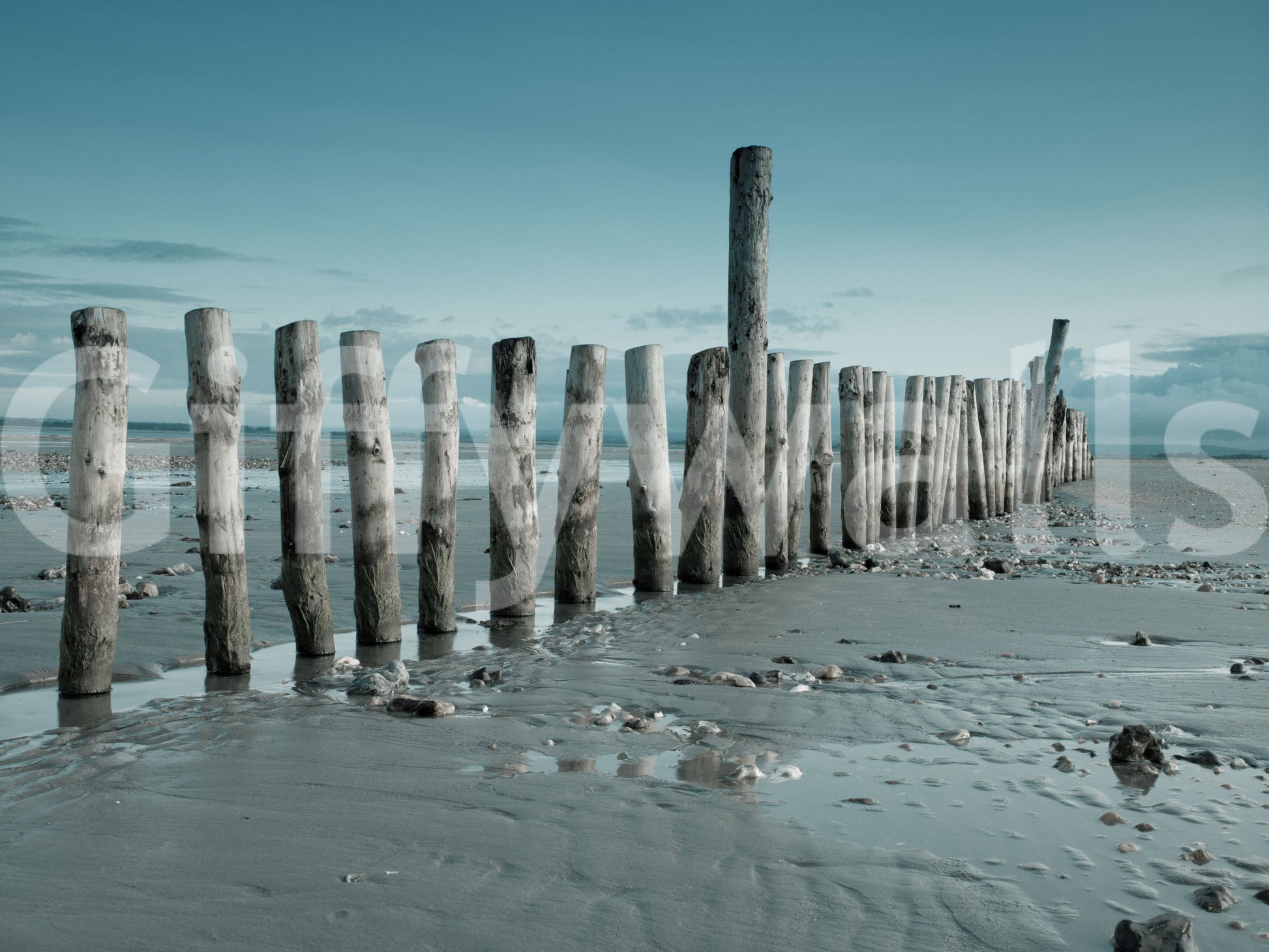 Minimalist Maritime Beach Scenery Wall Mural