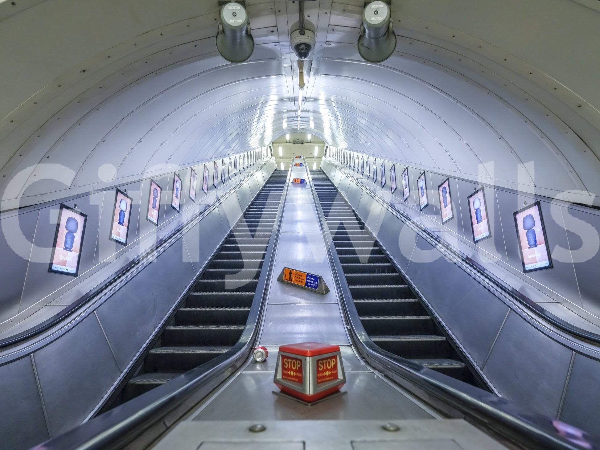 Metallic Transit Geometry Wall Mural