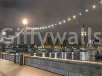 Thames Riverfront Twilight Scene Wall Mural