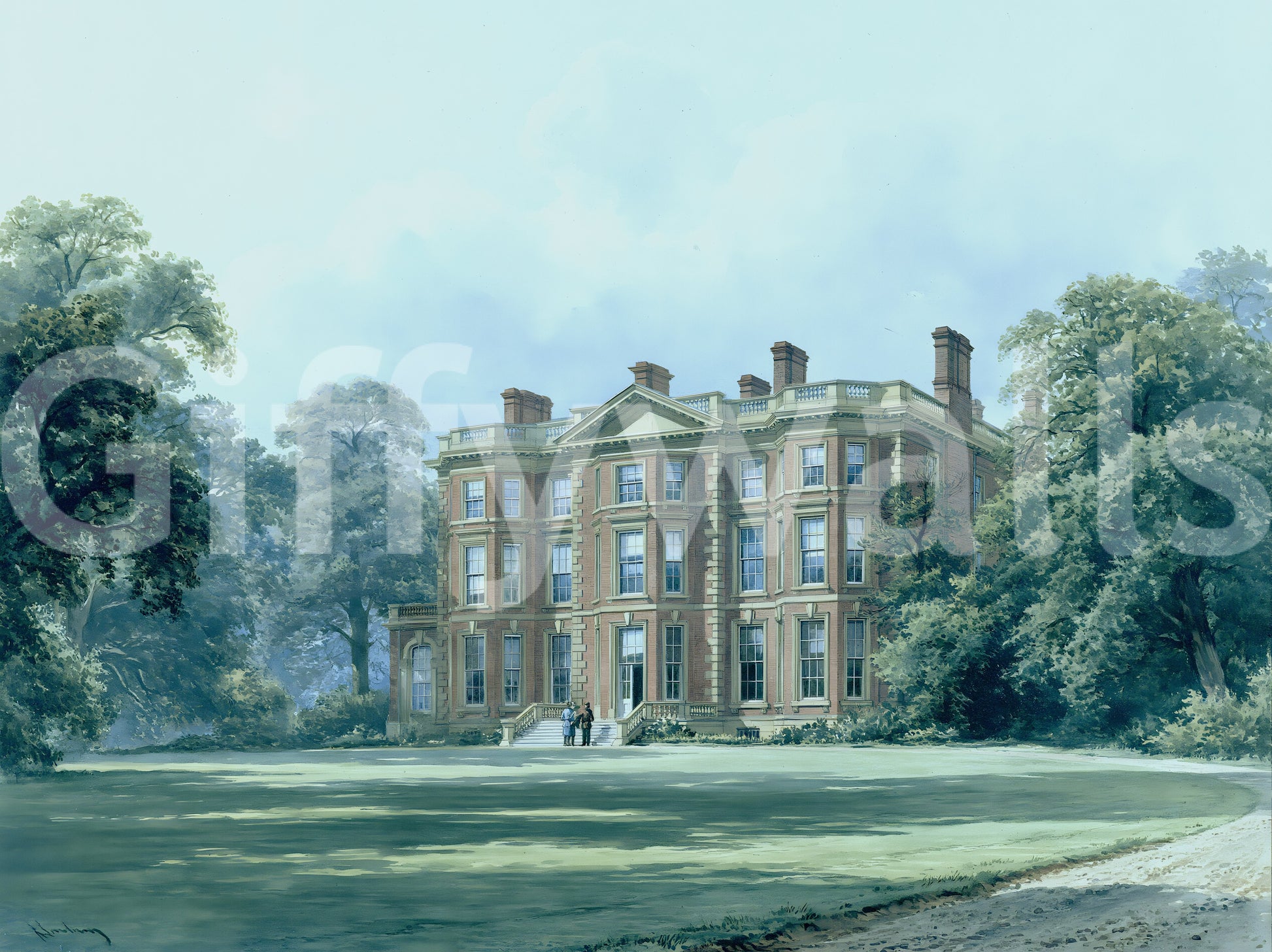 Stately Country Manor Estate Wall Mural