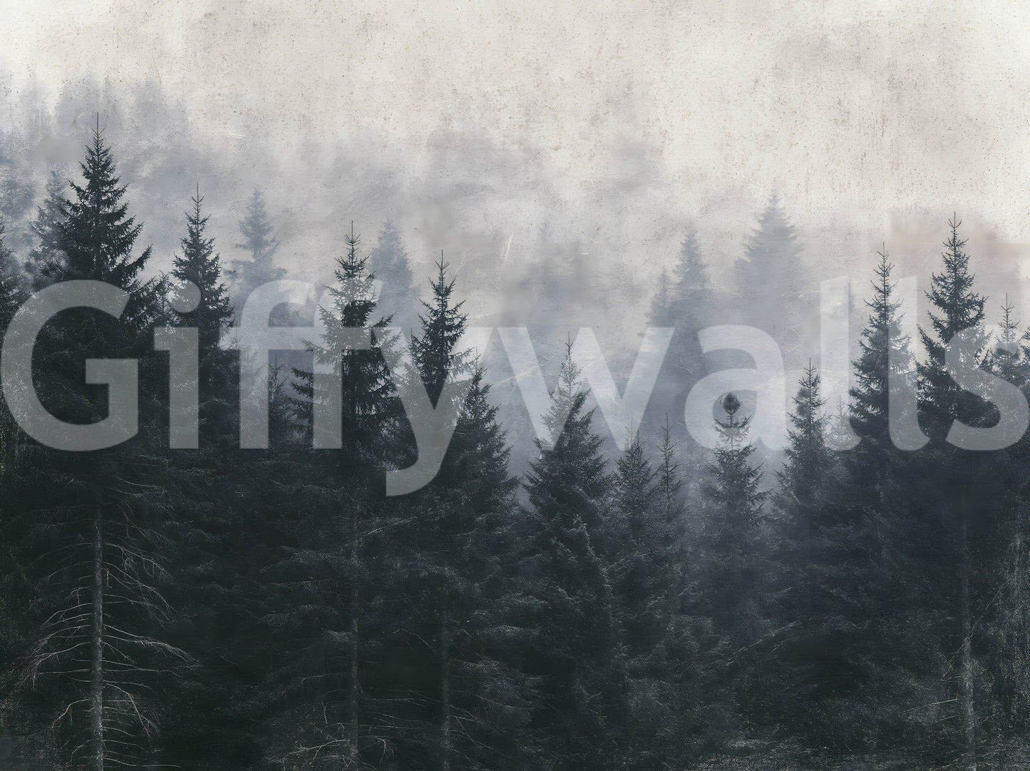Atmospheric Evergreen Woodland Wall Mural