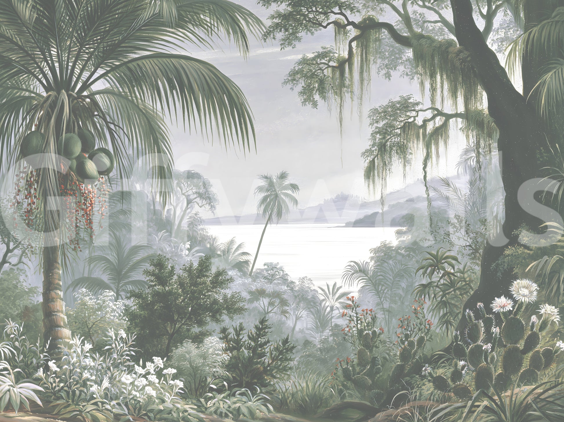 Enchanted Lush Jungle Horizon Wall Mural