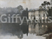 Aged Canvas Waterfront Retreat Wall Mural