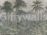 Misty River Botanical Landscape Wall Mural