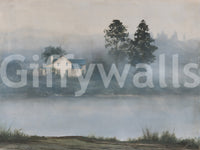 Foggy Morning Shoreline Retreat Wall Mural