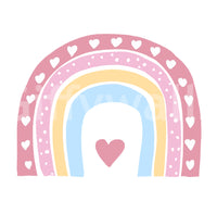 Soft Pastel Rainbow Heart Arch Wall Mural