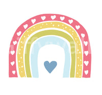 Boho Hearts Rainbow Motif Wall Mural