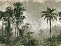 Vintage Palm Forest Distressed Canvas Wall Mural