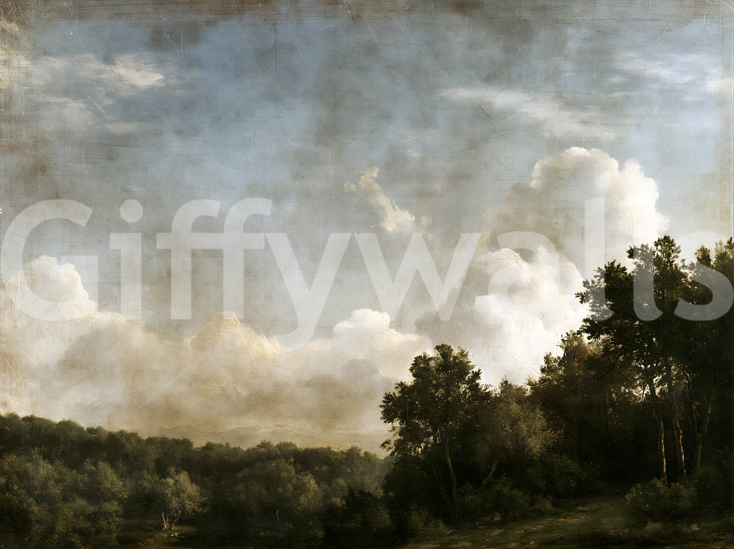 Moody Impressionist Horizon Vista Wall Mural