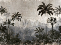 Vintage Palm Grove Mist Wall Mural