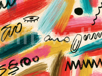 Vibrant Abstract Brushstroke Expression Wall Mural