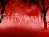 Crimson Pagoda Mist Wall Mural