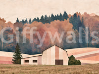 Rustic Autumnal Barn Countryside Wall Mural