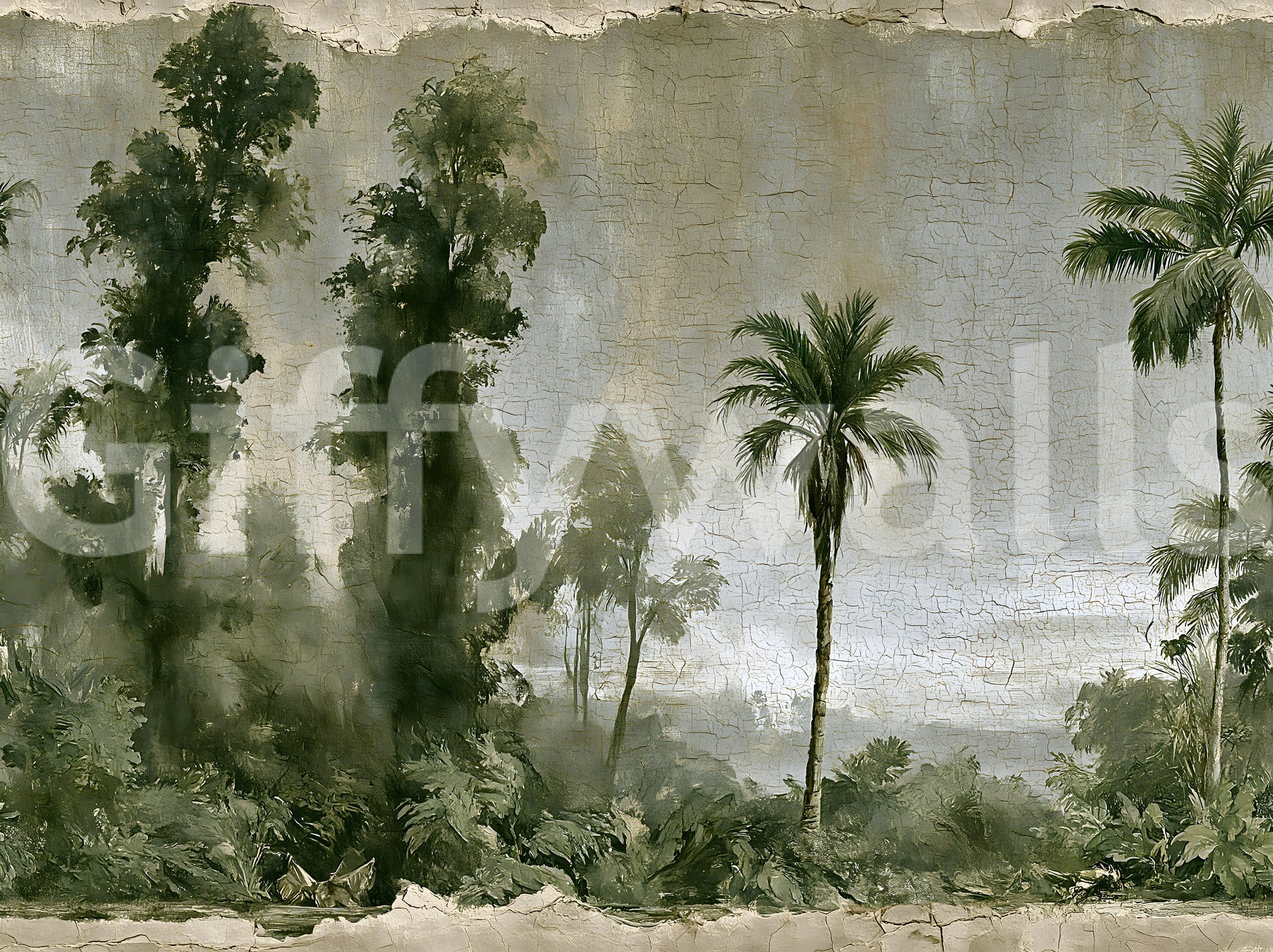 Aged Tropical Forest Landscape Wall Mural